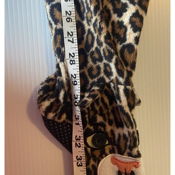 Nick & Nora Pajamas PJs Animal Print Fleece Footie Footed Costume Cheetah Size S - Picture 9 of 11